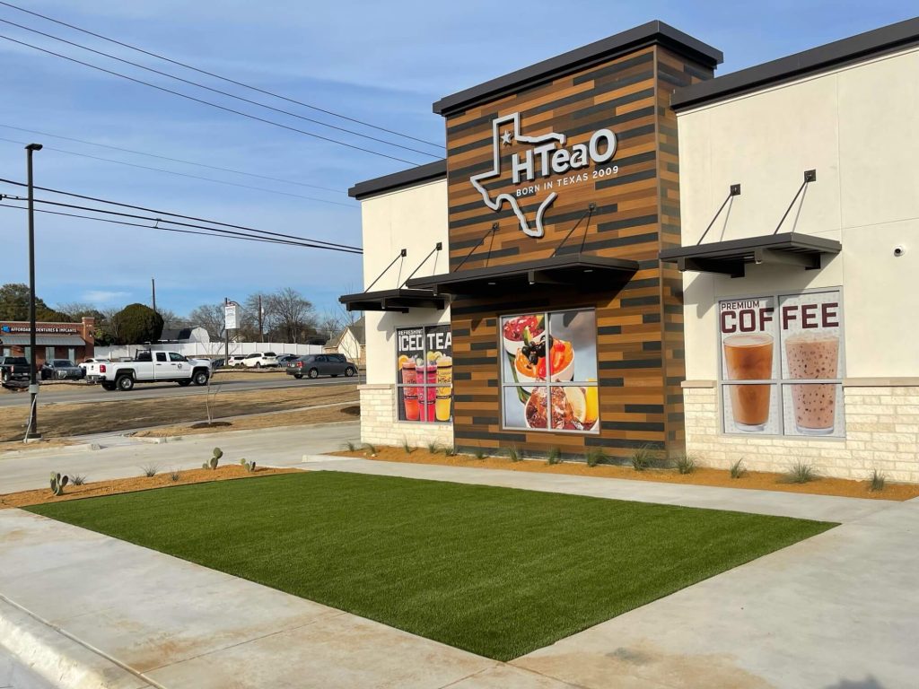 Artificial grass storefront
