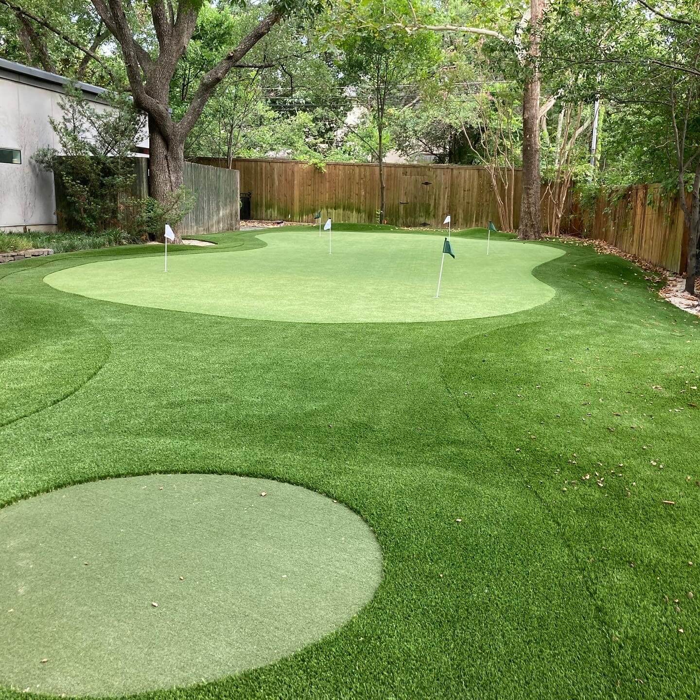 Backyard golf course installed by Premiere Greens
