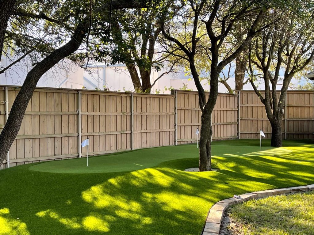 Residential backyard putting green installed by Premiere Greens