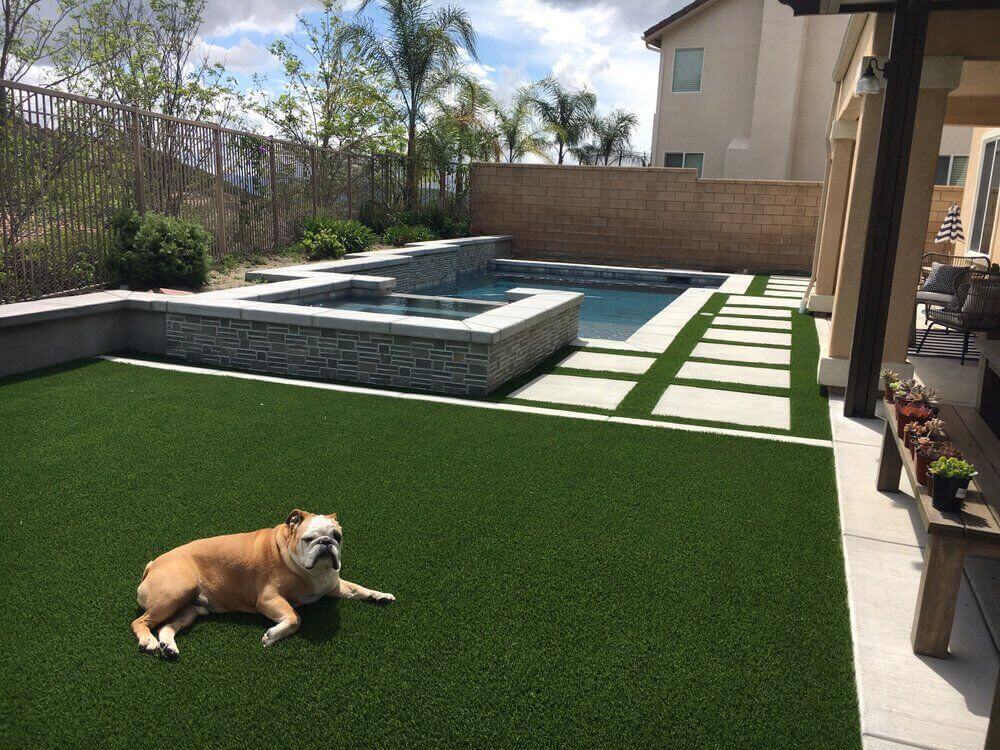 Residential artificial pet grass installation
