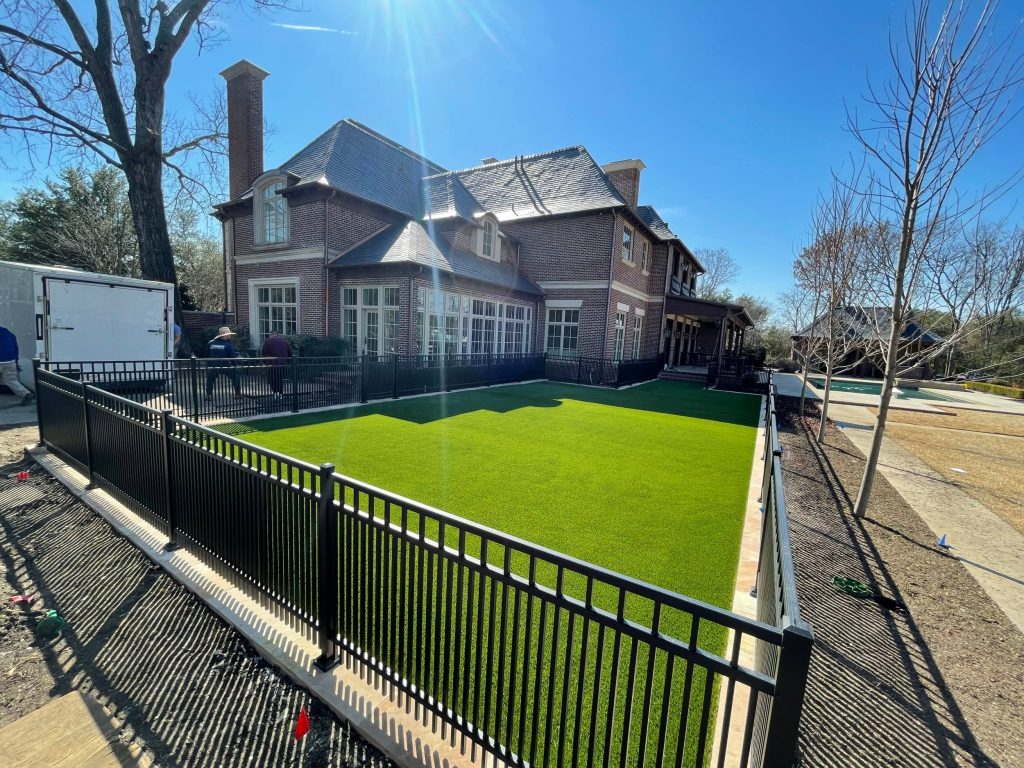 Artificial grass backyard