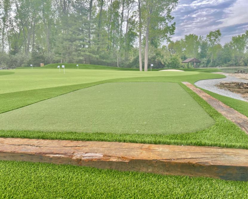 Artificial grass tee box