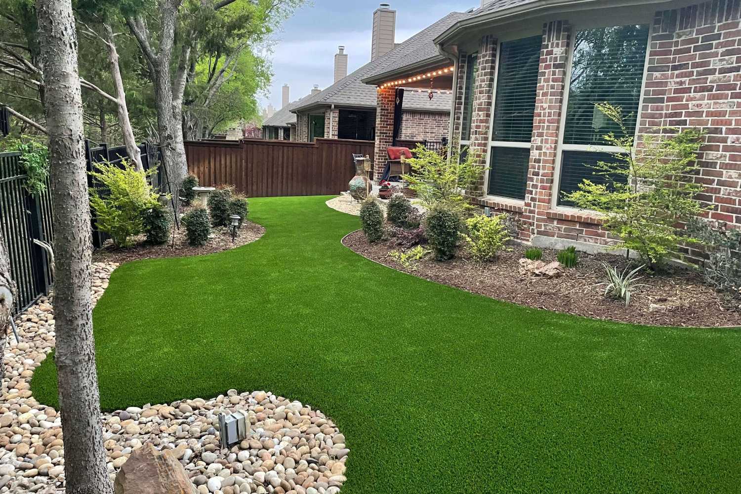 Artificial grass backyard lawn from Premier Greens