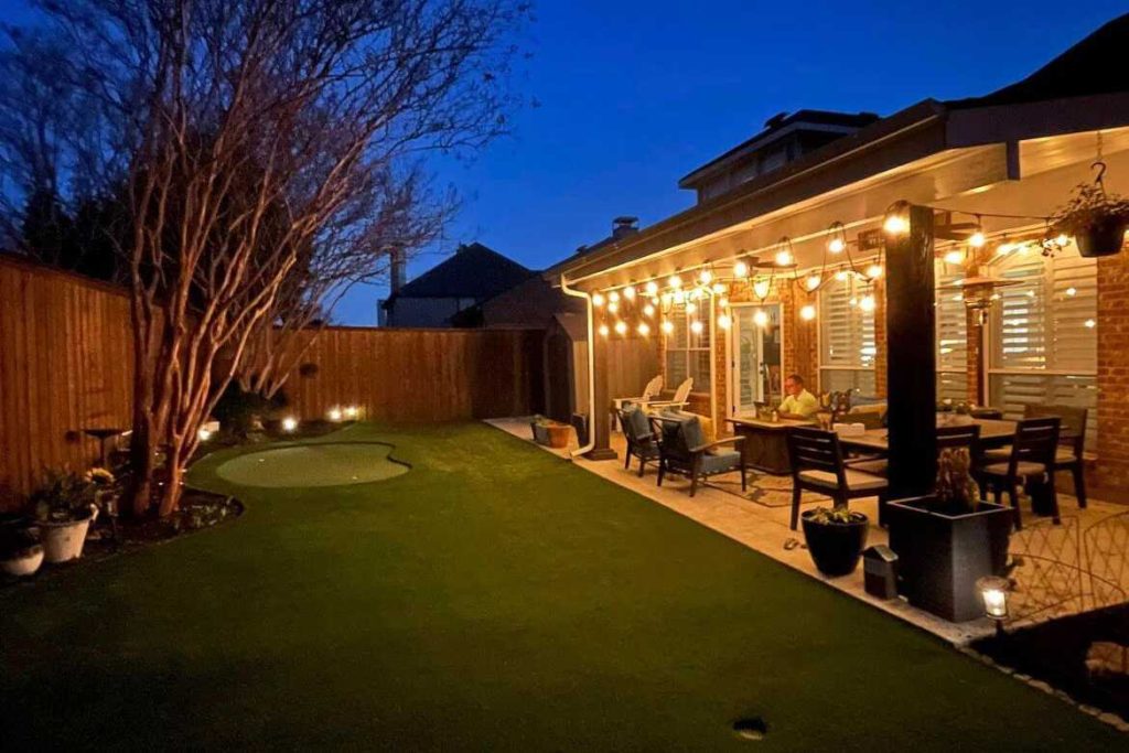 residential backyard putting green