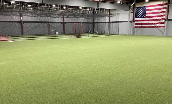 Indoor artificial grass practice field