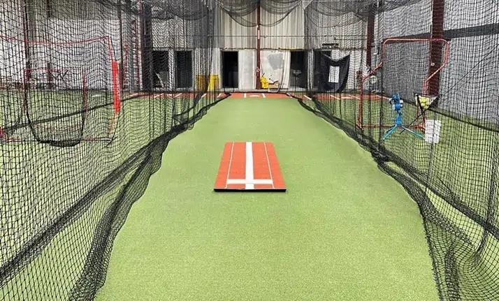 Artificial grass batting practice area