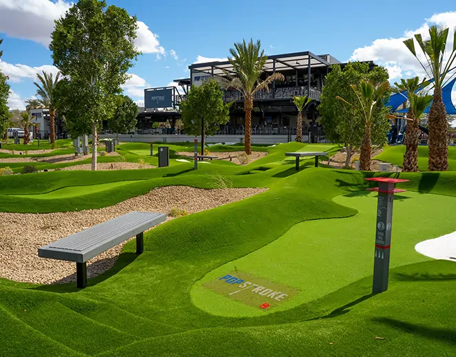 Commercial putting green installed by Premier Greens